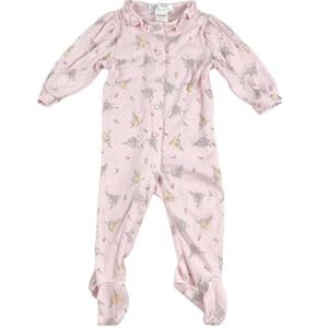 Vintage OshKosh Pink Bunnies Footed Sleeper